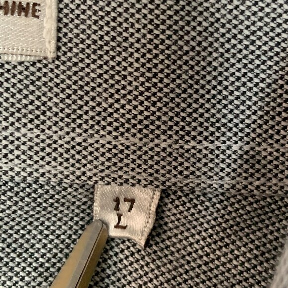 Peter Millar Men's Shirt Size 17 L Gray Print Long Sleeve - Picture 9 of 10